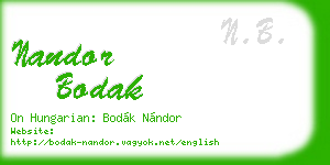 nandor bodak business card